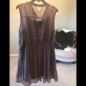 NWT Mossimo Target chiffon gray orange dress XXL
